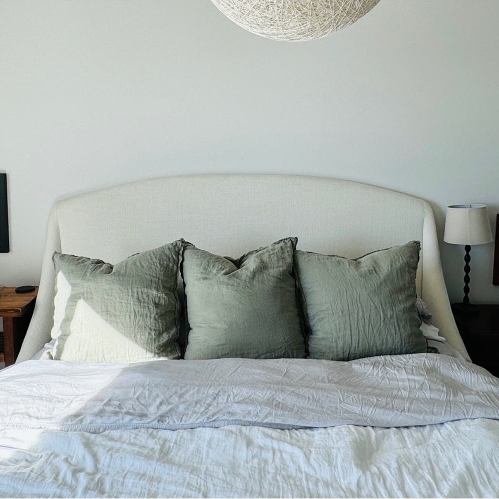 PARACHUTE | Moss Green Linen Euro Sham Cover | 3 of 3